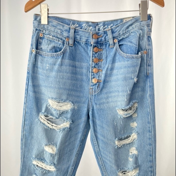 Free People We The Free Blossom Distressed Rigid Skinny Jeans in‎ Blue Size 28 - Picture 6 of 13